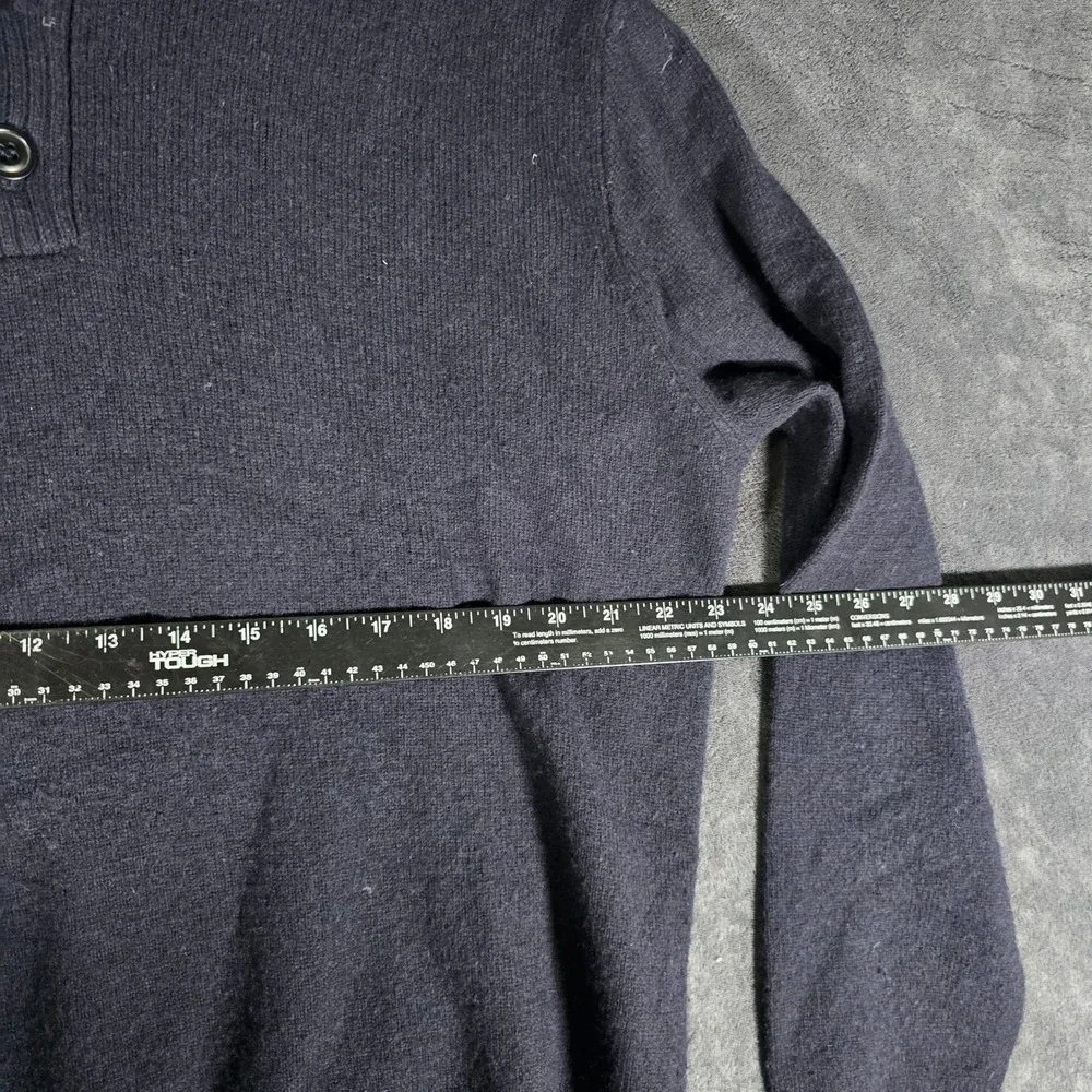 J. Crew Mens XL Sweater Shawl Collar Pullover Long‎ Sleeve Blue Knit